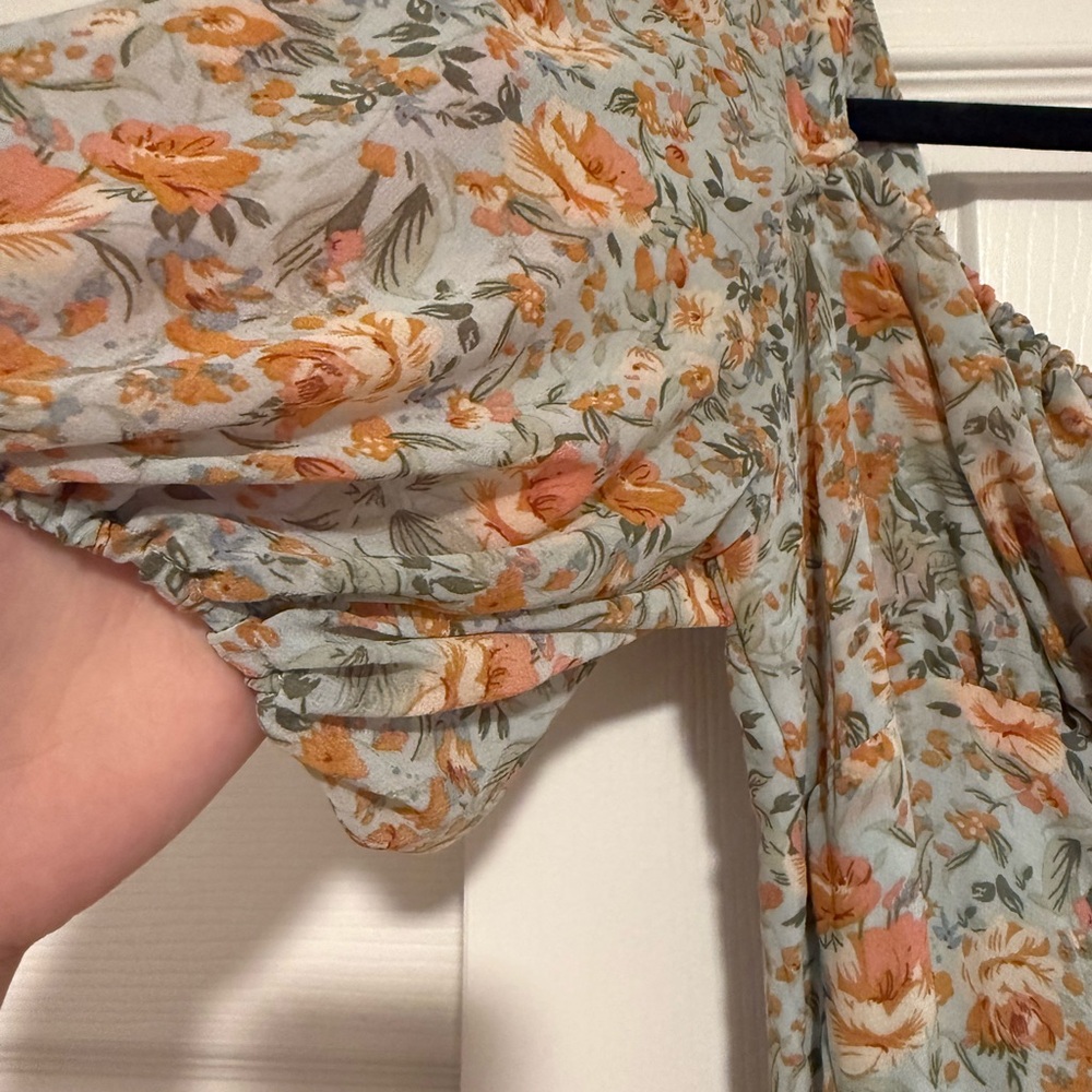 Floral Puff Sleeve Maxi Dress - Picture 4 of 7
